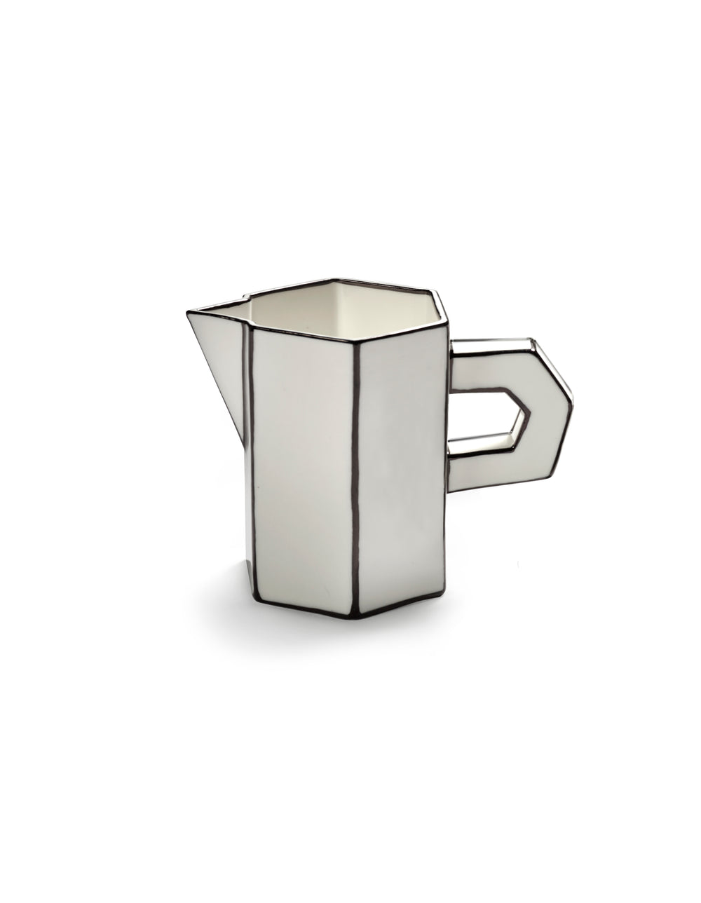 JUG WHITE/BLACK CARTE BLANCHE