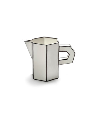 JUG WHITE/BLACK CARTE BLANCHE