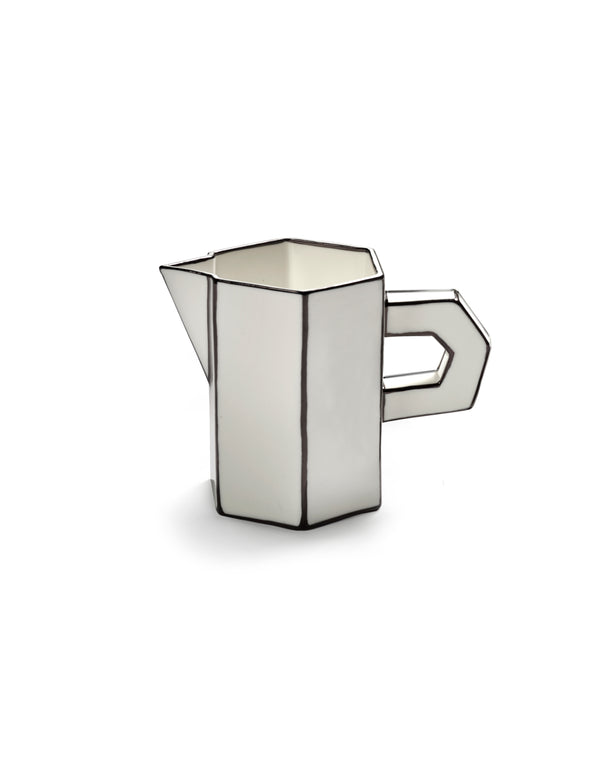 JUG WHITE/BLACK CARTE BLANCHE