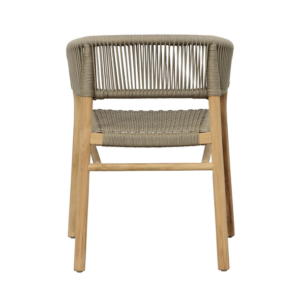 Outdoor Teak Dining Chair with Rope