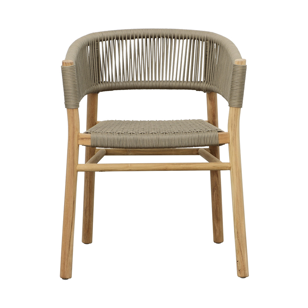 Outdoor Teak Dining Chair with Rope