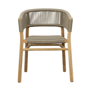 Outdoor Teak Dining Chair with Rope