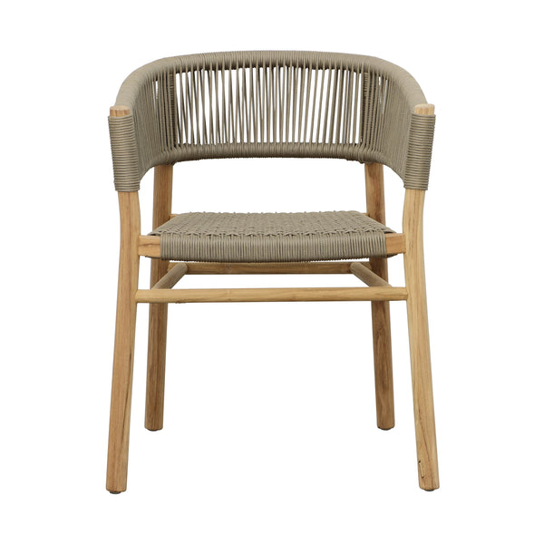 Outdoor Teak Dining Chair with Rope