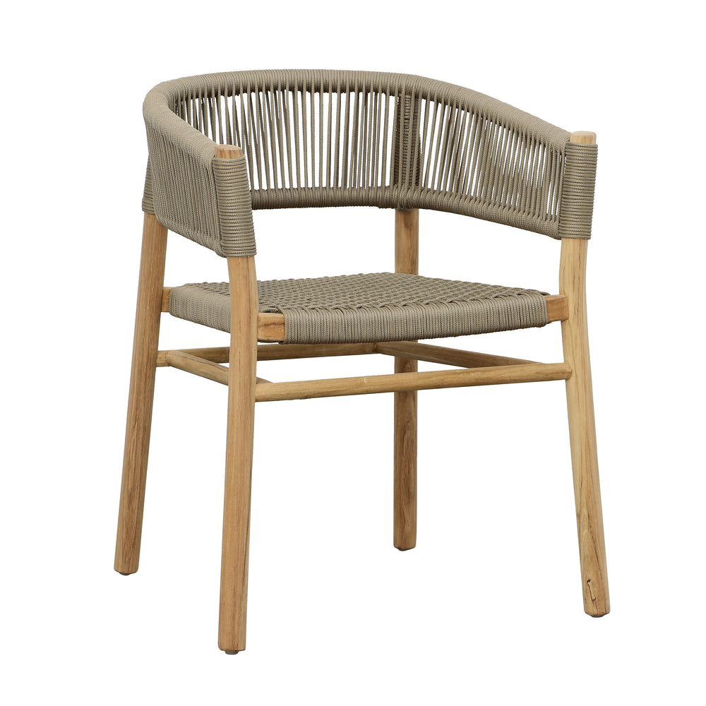 Outdoor Teak Dining Chair with Rope