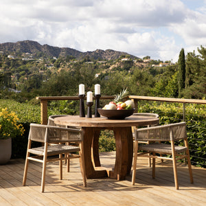 Outdoor Teak Dining Chair with Rope