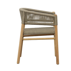 Outdoor Teak Dining Chair with Rope