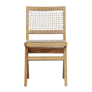 Outdoor Teak Dining Chair with Rattan