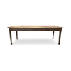 Vintage European wood farm table from Belgium with two drawers