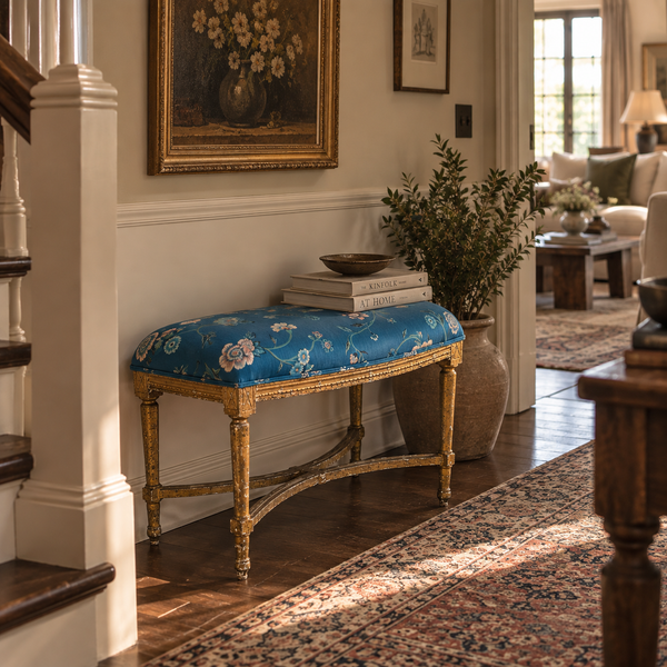 Gilded Upholstered Bench