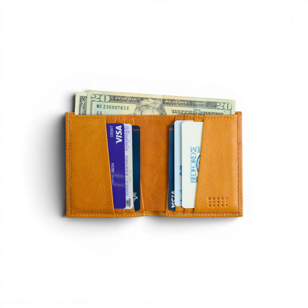 Compact Wallet Slanted Pocket Modern Saddle