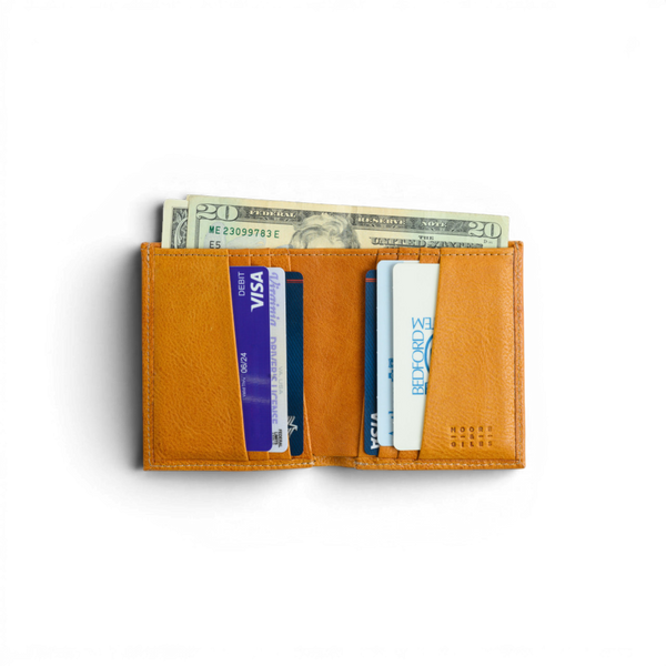 Compact Wallet Slanted Pocket Modern Saddle