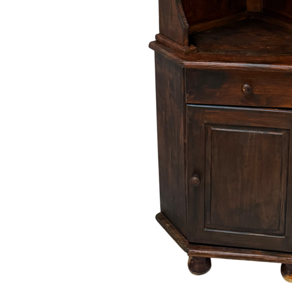 Vintage Wooden Corner Cabinet