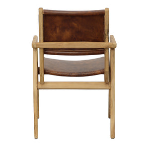 Leather and Teak Dining Chair