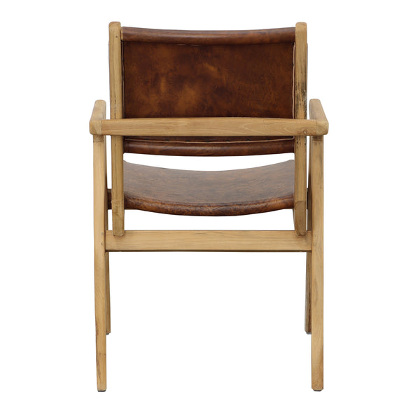Leather and Teak Dining Chair