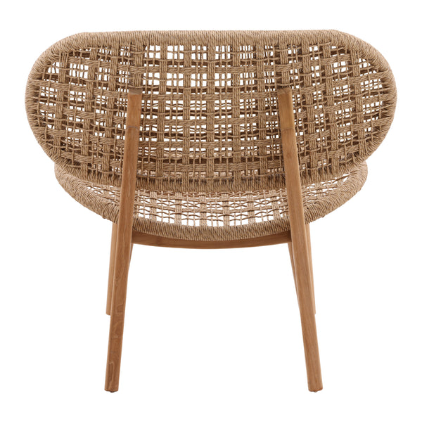 Wicker and Teak Outdoor Occasional Outdoor Chair