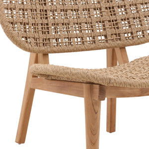 Wicker and Teak Outdoor Occasional Outdoor Chair