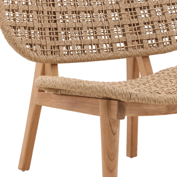Wicker and Teak Outdoor Occasional Outdoor Chair
