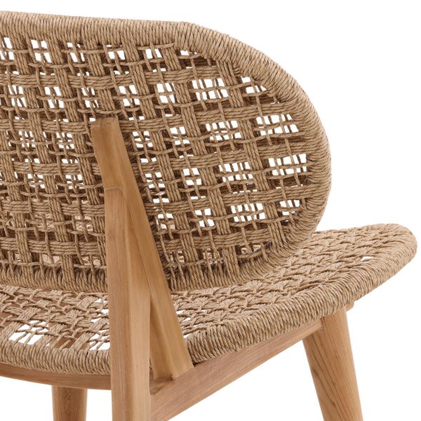 Wicker and Teak Outdoor Occasional Outdoor Chair