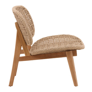 Wicker and Teak Outdoor Occasional Outdoor Chair
