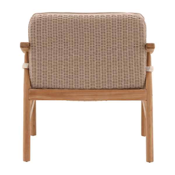 Outdoor Performance Linen and Wicker Occasional Chair