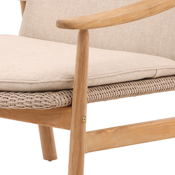 Outdoor Performance Linen and Wicker Occasional Chair