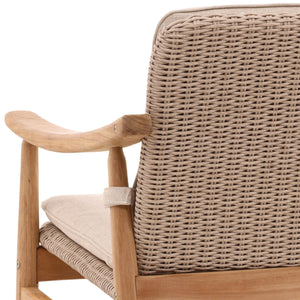 Outdoor Performance Linen and Wicker Occasional Chair