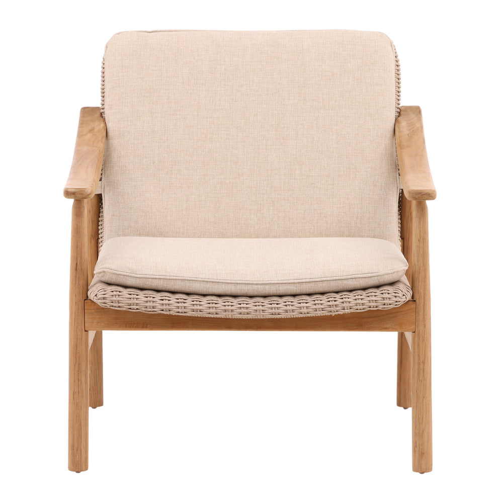 Outdoor Performance Linen and Wicker Occasional Chair