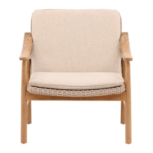 Outdoor Performance Linen and Wicker Occasional Chair