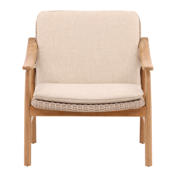 Outdoor Performance Linen and Wicker Occasional Chair