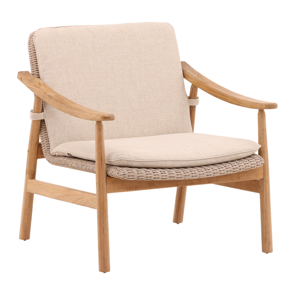 Outdoor Performance Linen and Wicker Occasional Chair