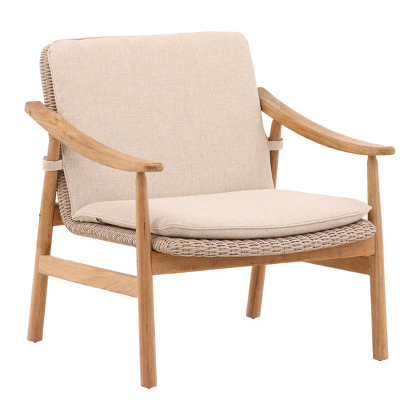 Outdoor Performance Linen and Wicker Occasional Chair