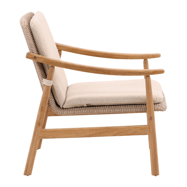 Outdoor Performance Linen and Wicker Occasional Chair
