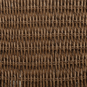 Light Brown Wicker and Teak Outdoor Dining Chair
