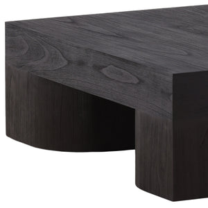 Brutalist Wood Coffee Table - Dark Brown