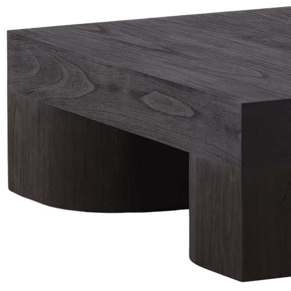 Brutalist Wood Coffee Table - Dark Brown