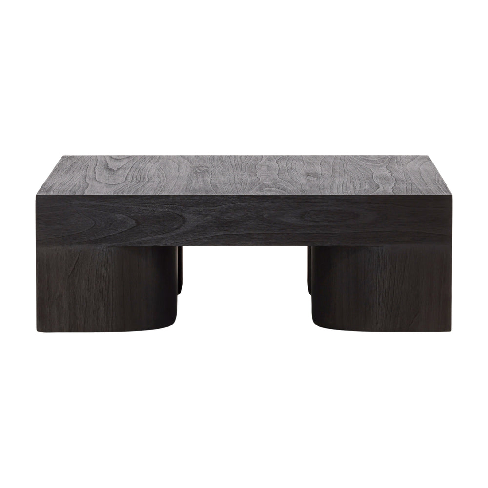 Brutalist Wood Coffee Table - Dark Brown