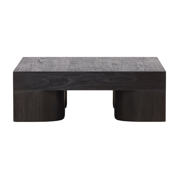 Brutalist Wood Coffee Table - Dark Brown