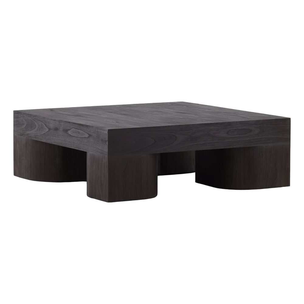 Brutalist Wood Coffee Table - Dark Brown