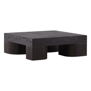 Brutalist Wood Coffee Table - Dark Brown
