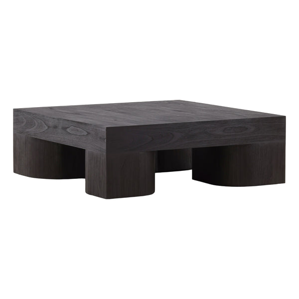 Brutalist Wood Coffee Table - Dark Brown