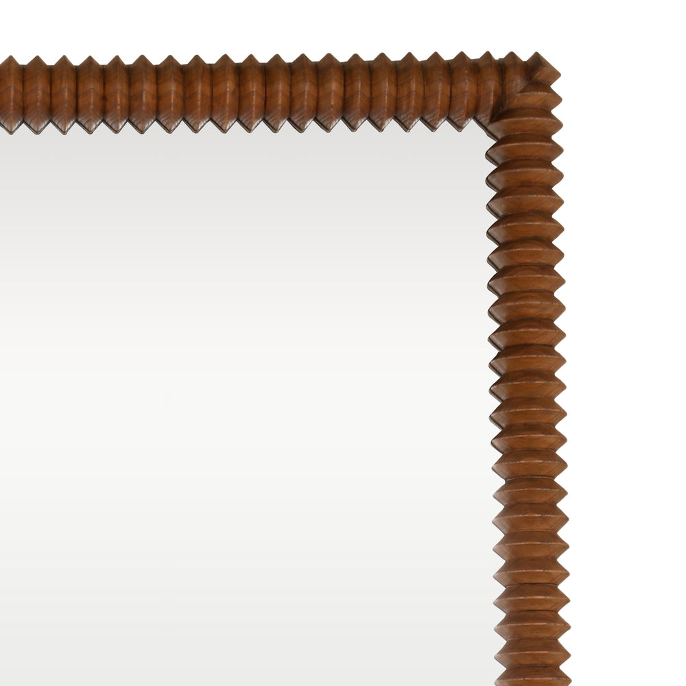 Mindi Wood Hanging Mirror - Brown