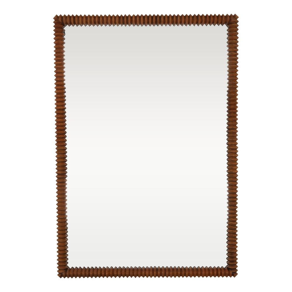Mindi Wood Hanging Mirror - Brown