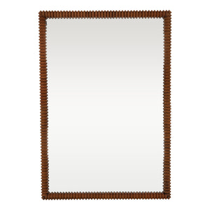 Mindi Wood Hanging Mirror - Brown