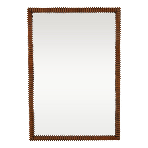 Mindi Wood Hanging Mirror - Brown