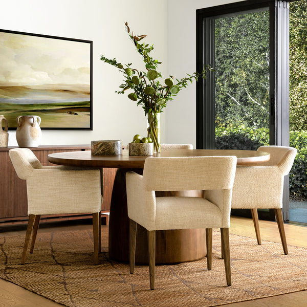 Round Mango Wood Dining Table