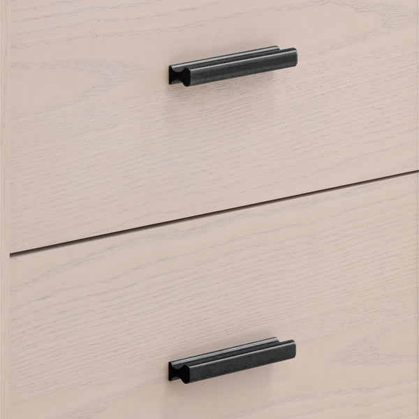 Rubber Wood and Oak Dining Table - Bleach Natural