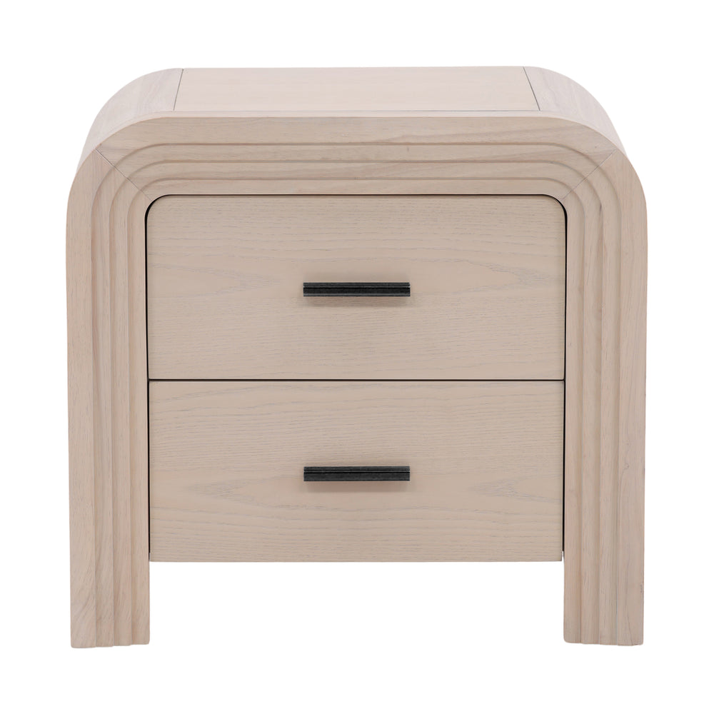 Rubber Wood and Oak Dining Table - Bleach Natural