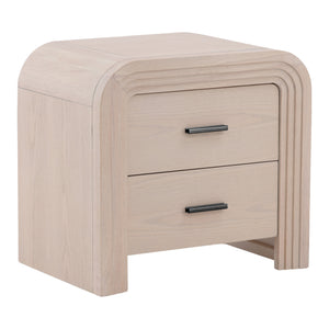 Rubber Wood and Oak Dining Table - Bleach Natural