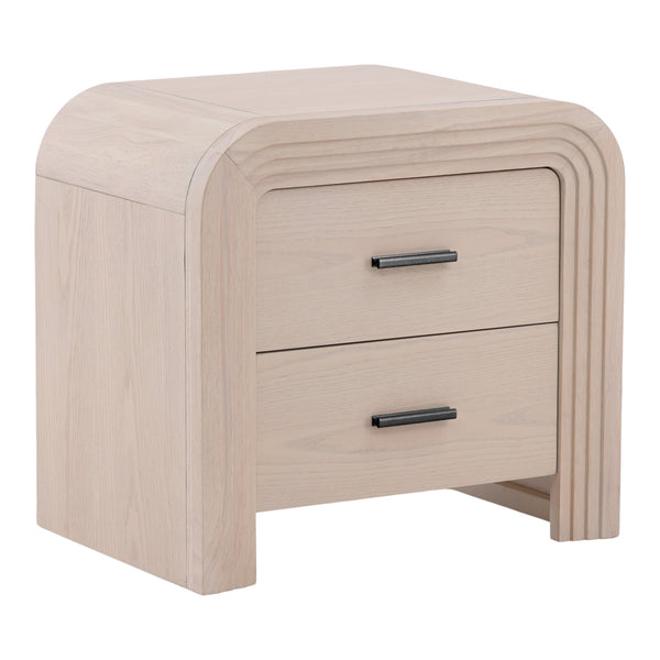 Rubber Wood and Oak Dining Table - Bleach Natural