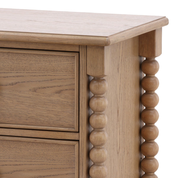 Traditional Oak Nightstand - Natural